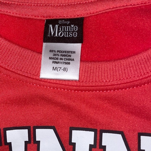 Disney Minnie Mouse Red Girls Sweater Size 7 - Picture 3 of 6